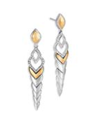 John Hardy Legends Naga Diamond Pave & 18k Gold Long Drop Earrings