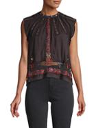 Free People Embellished & Embroidered Top