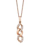 Le Vian Vanilla Diamond&reg; & 14k Strawberry Gold Link'ing&trade; Vertical Pendant Necklace