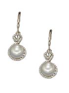Effy Freshwater Pearl Drop Earrings With Diamonds In 14 Kt. Yellow Gold