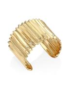 Alexis Bittar Elements Crystal-studded & 10k Yellow Gold Pleated Cuff