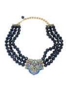 Heidi Daus Montana Crystal Triple-strand Beaded Necklace