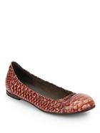 Brunello Cucinelli Embossed Patent Leather Flats