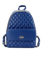 Love Moschino Quilted Metallic Logo Backpack