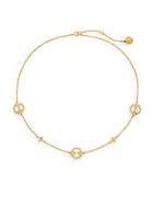 Freida Rothman Round Mother-of-pearl Crystal Station Necklace