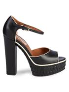 Valentino Garavani Contrast Trim Leather Platform Sandals