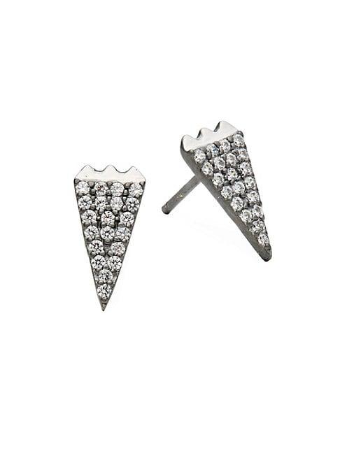 Freida Rothman Sterling Silver & Crystal Stud Earrings