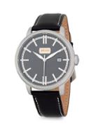 Just Cavalli Stainless Steel & Leather-strap Watch