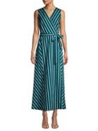 Lafayette 148 New York Siri Mediterranean Stripe Wrap Dress