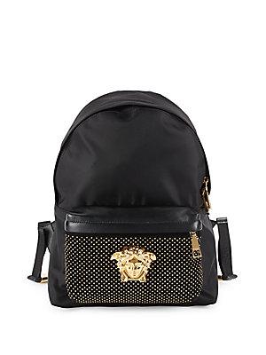 Versace Zippered Leather Backpack