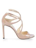Jimmy Choo Lang Pat Leather Stiletto Sandals