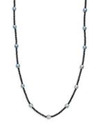 Arthur Marder Fine Jewelry Round Tahitian Pearl 10mm Station & Black Spinel Necklace