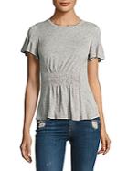 Rebecca Taylor Ruched Cotton Jersey Tee