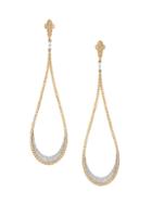 Effy 14k Two-tone Gold & Diamond Elongated Drop Earrings