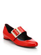 Lanvin Patent Leather Mary Jane Ballet Flats