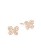 Saks Fifth Avenue 14k Rose Gold & Diamond Butterfly Earrings