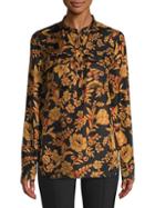 Lafayette 148 New York Russell Floral Silk Blouse