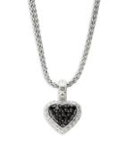 John Hardy Black Sapphire & Sterling Silver Small Heart Pendant Necklace