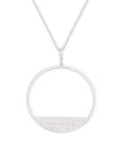 Effy 14k White Gold & Diamond Circle Pendant Necklace