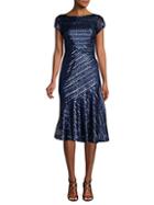 Theia Sequin Knee-length Fit-&-flare Dress