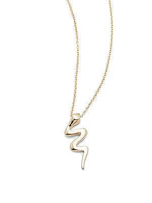 Saks Fifth Avenue 14k Yellow Gold Snake Pendant Necklace