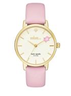 Kate Spade New York Metro Goldtone Stainless Steel Leather Strap Watch