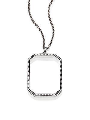Ippolita Stella Diamond & Sterling Silver Octagon Frame Pendant Necklace
