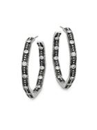 Freida Rothman Octagon Textured Hoop Earrings