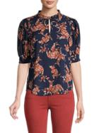 Tommy Hilfiger Floral Puff-sleeve Top