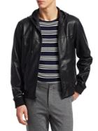 Saks Fifth Avenue Modern Perforated Leather Jacket