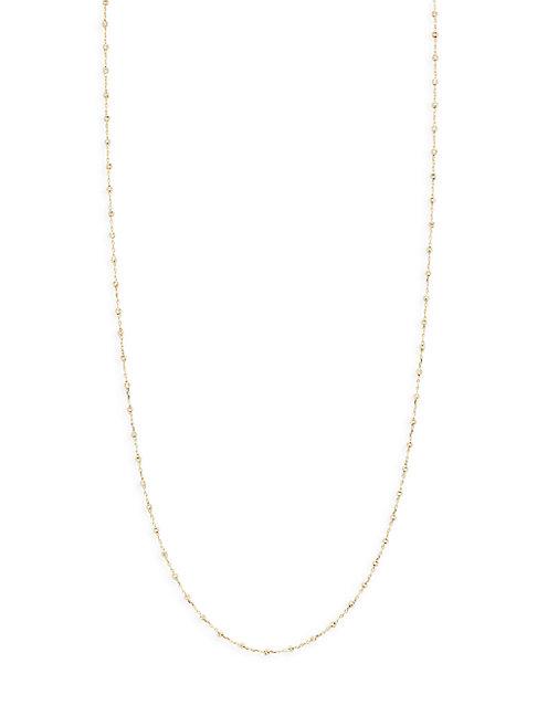 Saks Fifth Avenue 14k Yellow Gold Beaded Station Necklace