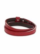 Thompson Of London Leather & Stainless Steel Double Layered Bracelet