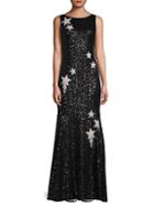 Theia Star Sequins Sleeveless Dress