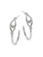 Lagos Signature Caviar Sterling Silver Interlaced Hoop Earrings