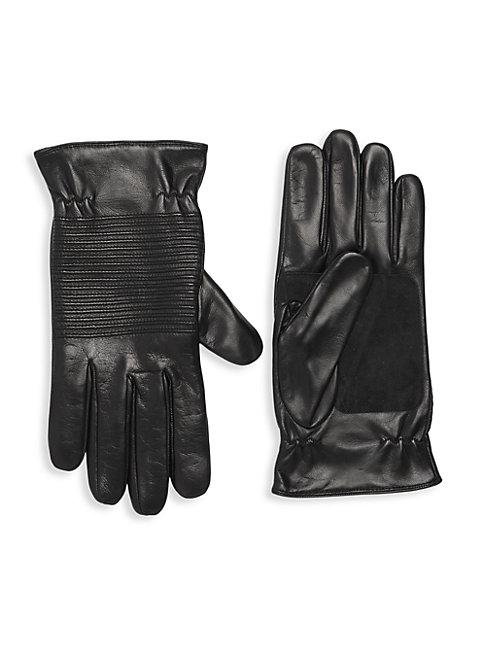 Portolano Ribbed Leather Gloves