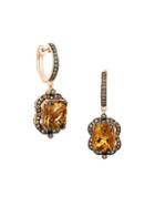 Le Vian 14k Strawberry Gold&reg;caramel Quartz&trade; Chocolatediamonds&reg; & Vanilla Diamonds&reg; Earrings