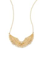 Mizuki Diamond & 14k Yellow Gold Wing Pendant Necklace