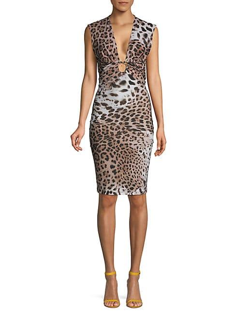 Roberto Cavalli Leopard Bodycon Dress