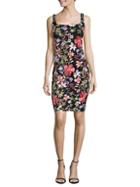 Nicole Miller Embroidered Floral Sheath Dress