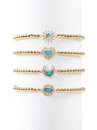 Eye Candy La Luxe Roxanne Opal & Crystal Stretch Beaded Bracelet