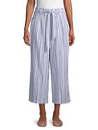 Max Studio Striped Linen & Cotton Blend Wide-leg Pants