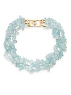 Kenneth Jay Lane Blue Opal & 22k Yellow Gold-plated Necklace