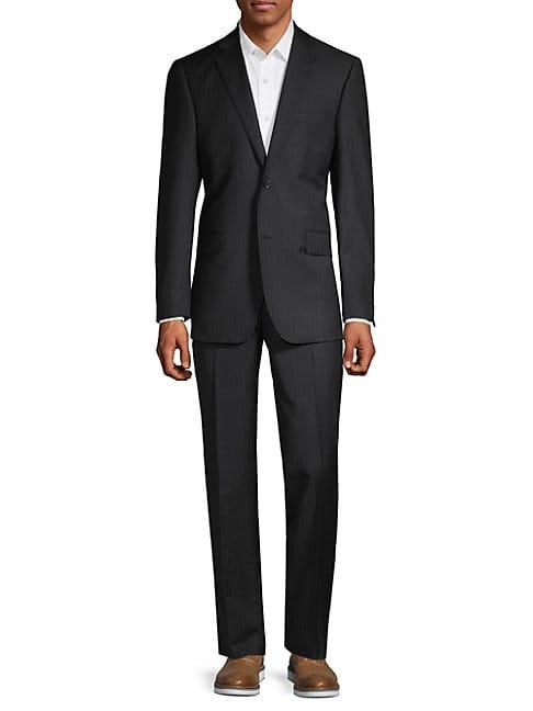 Saks Fifth Avenue Classic-fit Tonal Wool Suit