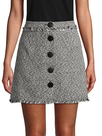 Haute Rogue Fringe-trimmed Textured Skirt