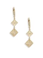 Ef Collection Pyramid Diamond Drop Earrings
