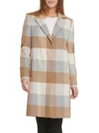 Dkny Plaid Wool-blend Coat