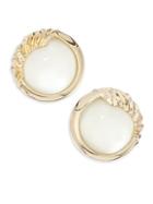 Alexis Bittar Lucite Crystal Studded & 10k Yellow Gold Sculptural Sphere Clip-on Earrings