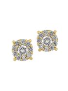 Effy Doro Diamond And 14k Yellow Gold Stud Earrings