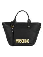 Moschino Logo Leather Crossbody Tote