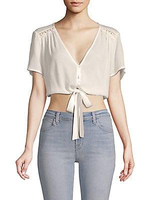 Lost + Wander Raye Tie-front Cropped Top